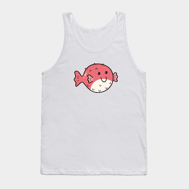 Cute Blowfish Doodle Tank Top by SLAG_Creative